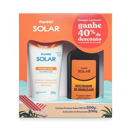 KIT PANVEL SOLAR CORPO FPS 30 + ACELERADOR DE BRONZEADO SPRAY GEL 200G