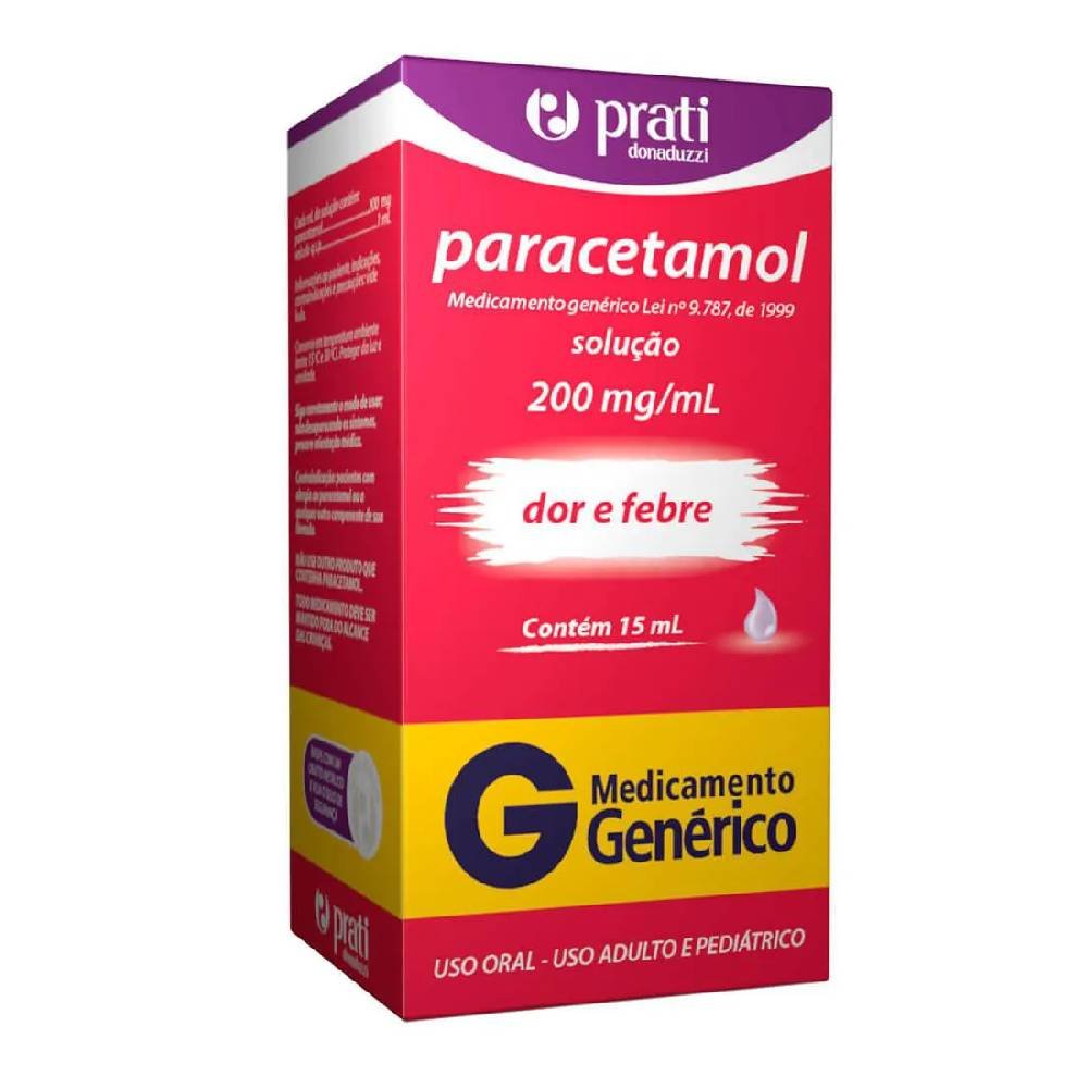 Paracetamol 200mg/ml Gotas 15ml Prati Genérico