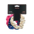 SCRUNCHIE PARA CABELO SLIM LISAS E FLORAL PANVEL ACESSÓRIOS VERÃO ROMÂNTICO VIBRANTE