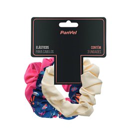 SCRUNCHIE PARA CABELO SLIM LISAS E FLORAL PANVEL ACESSÓRIOS VERÃO ROMÂNTICO VIBRANTE