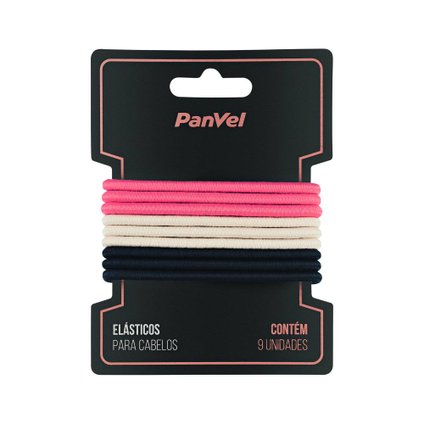 ELÁSTICO PARA CABELO 3 CORES (ROSA, MANTEIGA E AZUL) 4MM 10 UNIDADES PANVEL ACESSÓRIOS VERÃO ROMÂNTI