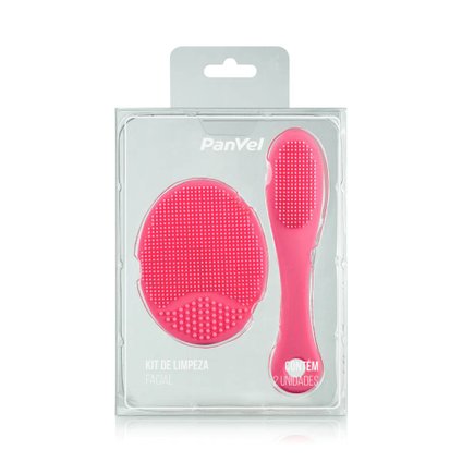 CONJUNTO DE ESPONJAS DE SILICONE PARA LIMPEZA FACIAL ROSA 2 UUNIDADES PANVEL ACESSÓRIOS VERÃO ROMÂNT