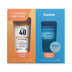 KIT PANVEL SOLAR FACIAL FPS 40 + SABONETE GEL FACIAL 50G