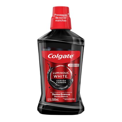 ENXAGUANTE BUCAL COLGATE LUMINOUS WHITE CARVÃO 500ML