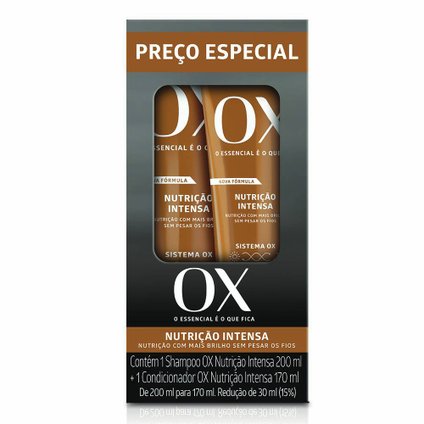 KIT OX NUTRIÇÃO INTENSA SHAMPOO 200ML + CONDICIONADOR 170ML