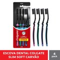 ESCOVA DENTAL COLGATE SLIM SOFT BLACK PREMIUM 4 UNIDADES