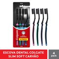 ESCOVA DENTAL COLGATE SLIM SOFT BLACK PREMIUM 4 UNIDADES