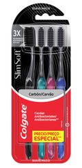 ESCOVA DENTAL COLGATE SLIM SOFT BLACK PREMIUM 4 UNIDADES