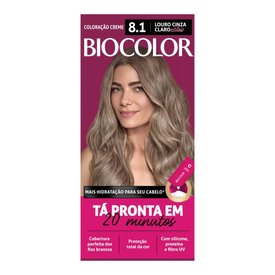 MINI KIT TINTA DE CABELO BIOCOLOR LOURO ACINZENTADO RADIANTE 8.1