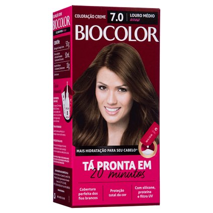 MINI KIT TINTA DE CABELO BIOCOLOR LOURO ARRASO 7.0