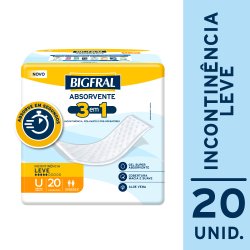 Absorvente Para Incontinência Descartável Bigfral Plus Regular 20 Unidades
