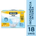 FRALDA ADULTO BIGFRAL REGULAR PLUS ECONÔNICA G 18 UNIDADES