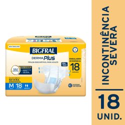 Fralda Adulto Bigfral Dermaplus Econômica M 18 Unidades