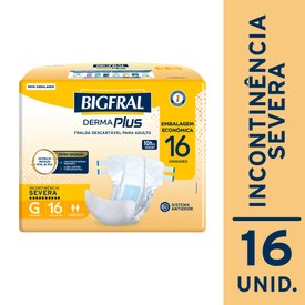 FRALDA ADULTO BIGFRAL DERMAPLUS G 16 UNIDADES