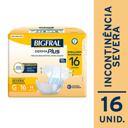 FRALDA ADULTO BIGFRAL DERMAPLUS G 16 UNIDADES