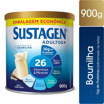 COMPLEMENTO ALIMENTAR SUSTAGEN ADULTOS+ SABOR BAUNILHA LATA 900G