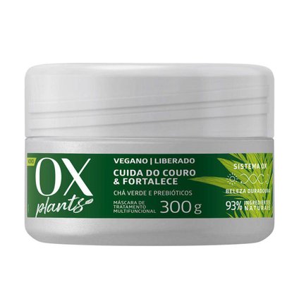MÁSCARA DE TRATAMENTO MULTIFUNCIONAL OX PLANTS CUIDA DO COURO E FORTALECE 300G