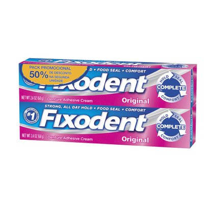 PROMO CREME FIXADOR DE DENTADURA FIXODENT ORIGINAL 68G COM 50% DE DESCONTO NA 2ª UNIDADE
