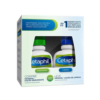 KIT LOÇÃO HIDRATANTE CETAPHIL 59ML + LOÇÃO DE LIMPEZA CETAPHIL 59ML