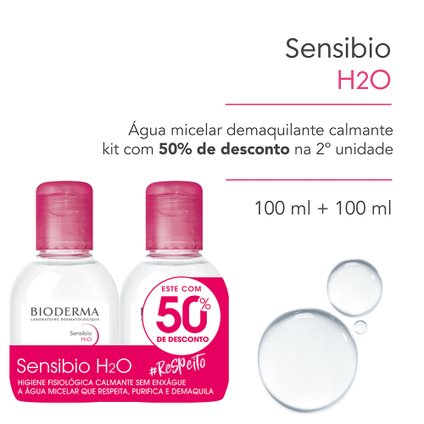 KIT ÁGUA MICELAR SENSIBIO H20 100ML +100ML 50% DESCONTO