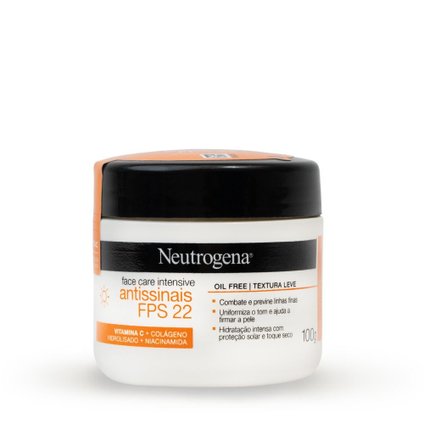 HIDRATANTE FACIAL NEUTROGENA FACE CARE INTENSIVE ANTISSINAIS FPSS 22 100G