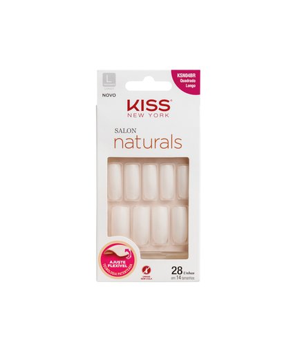UNHAS POSTIÇAS KISS NATURAL LONGO QUADRADO