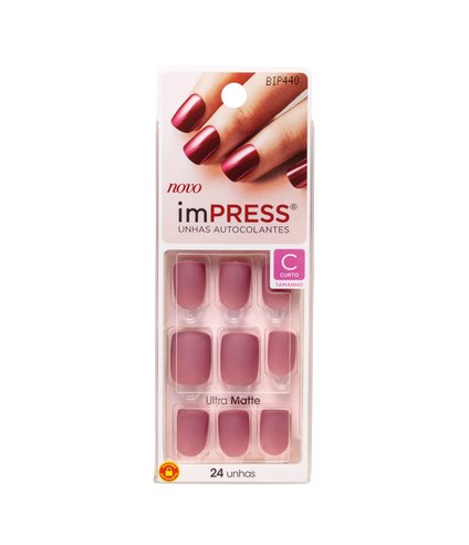 UNHAS POSTIÇAS IMPRESS AUTOADESIVA MATTE CURTO CLASSIC
