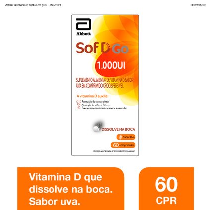 SOF D GO 1.000 UI 60 COMPRIMIDOS ORODISPERSÍVEIS