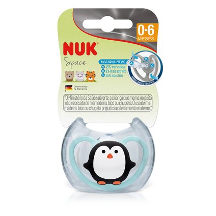 CHUPETA NUK SPACE AZUL 0 A 6 MESES COM 1 UNIDADE