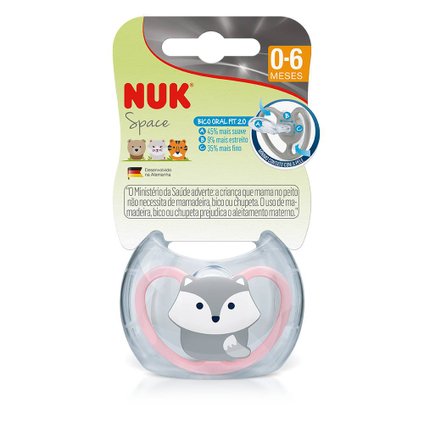 CHUPETA NUK SPACE ROSA 0 A 6 MESES COM 1 UNIDADE