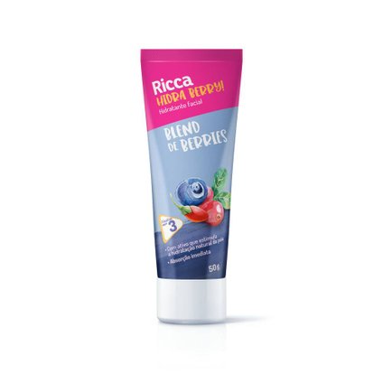 HIDRATANTE FACIAL RICCA HIDRA BERRY BLEND DE BERRIES 50G