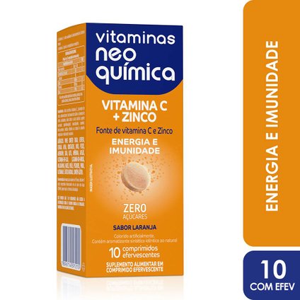 VITAMINA C + ZINCO EFERVESCENTE NEO QUÍMICA 10 COMPRIMIDOS