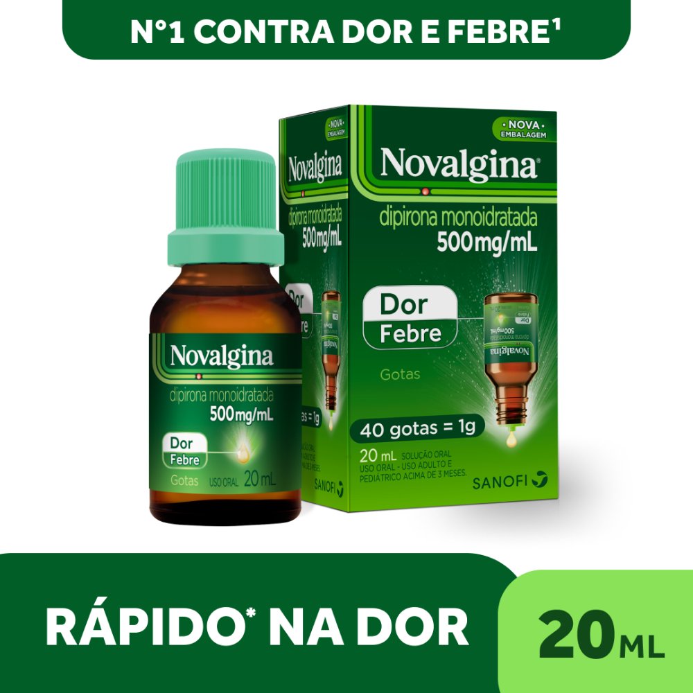 Novalgina Gotas 500mg Frasco 20ml - PanVel Farmácias