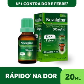 ANALGÉSICO E ANTITÉRMICO NOVALGINA GOTAS DIPIRONA 500MG/ML 20ML