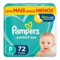 Kit Chá De Fralda Pampers Confort Sec Bag P 72 Unidades + Lenços Umedecidos Aloe Vera Leve 4 Pague 3 Com 48 Unidades
