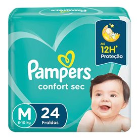 FRALDA PAMPERS CONFORT SEC M COM 24 UNIDADES