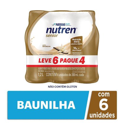 COMPLEMENTO ALIMENTAR NUTREN SENIOR PACK BAUNILHA 200ML  LEVE 6 PAGUE 4