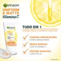 PROTETOR SOLAR FACIAL HIDRATANTE GARNIER UNIFORM MATTE VITAMINA C FPS 50 MORENA 40G