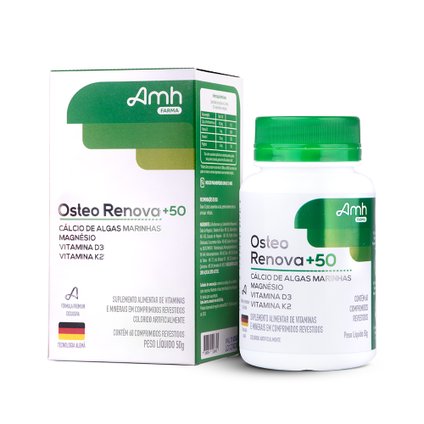 OSTEO RENOVA +50 SUPLEMENTO MULTIVITAMÍNICO CÁLCIO 60 COMPRIMIDOS REVESTIDOS