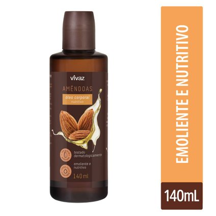 ÓLEO CORPORAL VIVAZ AMÊNDOAS 140ML