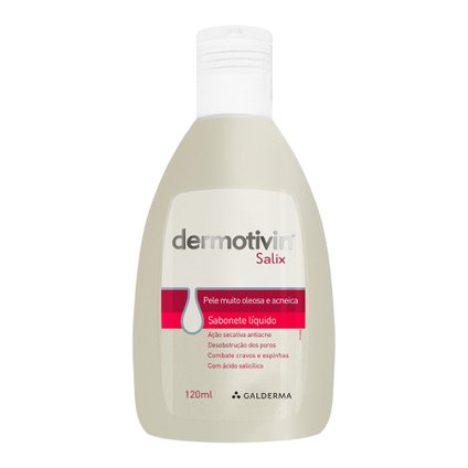 SABONETE LÍQUIDO DERMOTIVIN SALIX PELE MUITO OLEOSA E ACNEICA120ML