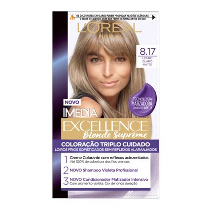 TINTURA IMÉDIA EXCELLENCE BLONDE SUPRÊME 8.17 LOURO CLARO MATTE