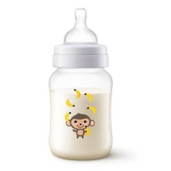 Mamadeira Avent Anti-cólic Neutra Macaco 260ml