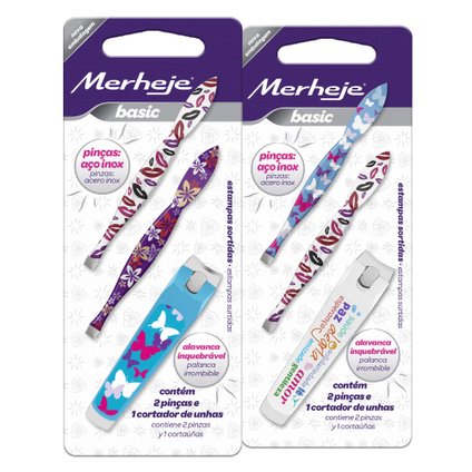KIT 2 PINÇAS + CORTADOR DECORADO MERHEJE