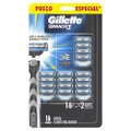 CARGA PARA APARELHO DE BARBEAR GILLETTE MACH3 REGULAR COM 16 UNIDADES