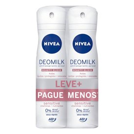 KIT DESODORANTE AEROSOL NIVEA DEOMILK SENSITIVE LEVE MAIS PAGUE MENOS 2 UNIDADES 150ML CADA