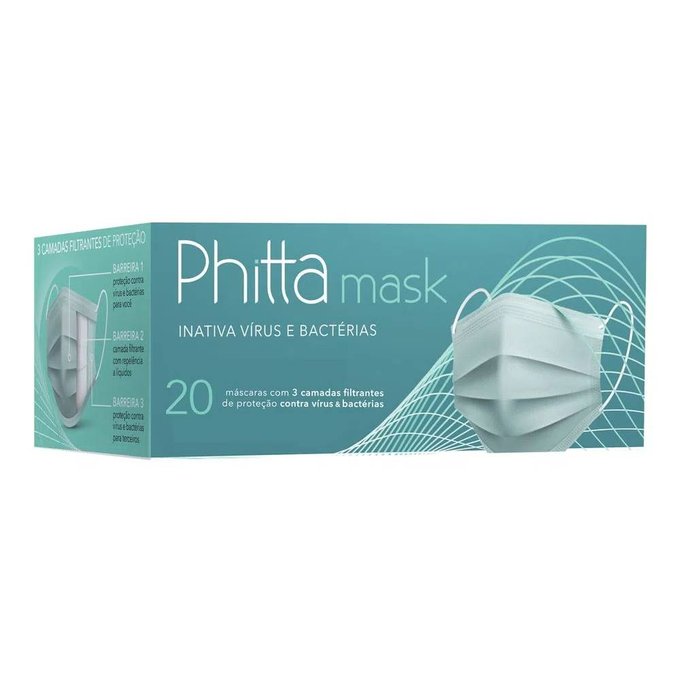 Máscara Cirúrgica Antiviral Phitta Mask 20 Unidades PanVel Farmácias