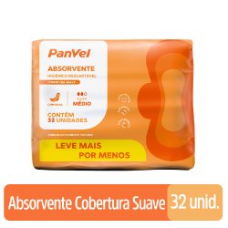 Absorvente Panvel Essencial Cobertura Suave Com Abas 32 Unidades