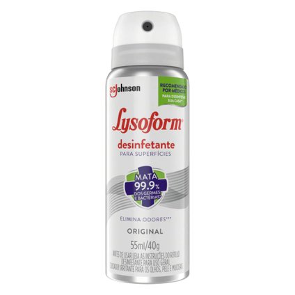 DESINFETANTE SUPERFÍCIES LYSOFORM ORIGINAL AEROSSOL 55ML