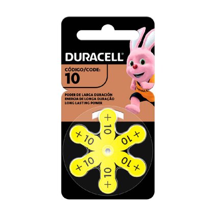 PILHA PARA APARELHO AUDITIVO 10 DURACELL COM 6 UNIDADES